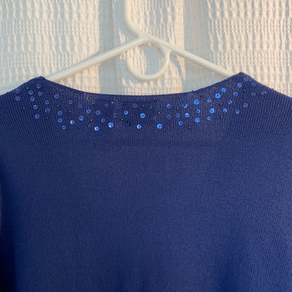 #8 Villager Liz Claiborne Cardigan Sequins WM SZ M 💖 - Picture 10 of 11